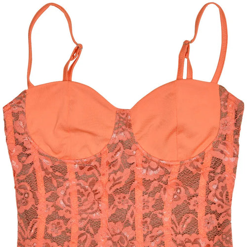 Load image into Gallery viewer, Floral Lace Sexy Maxi Dress For Women Orange Spaghetti Strap Sleeveless Backless Bodycon Club Party Long Dress Elegant
