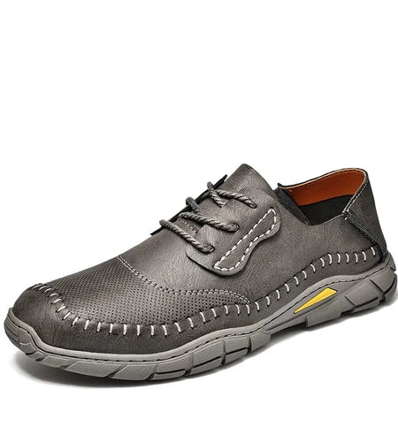 Brand Design Casual Shoes Genuine Leather Outdoor Fashion Comfortable Breathable Handmade Soft Men's Shoes Size 38-46