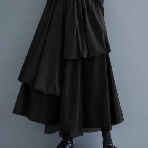 Load image into Gallery viewer, High Elastic Waist Army Green Mesh Irregular A-line Half-body Skirt Women Fashion Tide New Spring Autumn 2025 1DJ0313
