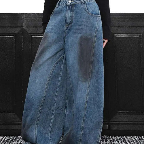 Load image into Gallery viewer, High Waist Blue Denim Vintage Shaped Long Wide Leg Jeans New Women Trousers Fashion Tide Spring Autumn 2025 1DH9388
