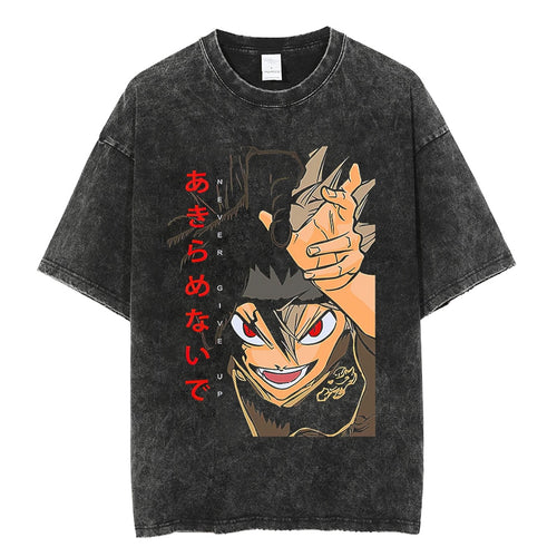 Load image into Gallery viewer, Vintage Washed Tshirts Anime T Shirt Harajuku Oversize Tee Cotton fashion Streetwear unisex top v1
