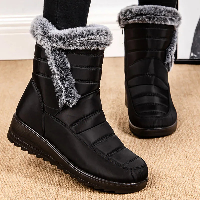 Women's Boots 2025 New Snow Boots For 2025 Winter Shoes Woman Low Heels Fur Botas Mujer Super Warm Winter Boots Women Footwear