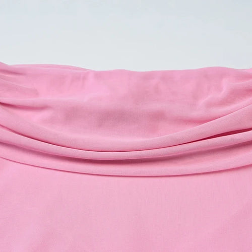 Load image into Gallery viewer, Scarf Collar Backless Sexy Maxi Dress For Women Gown Pink Strapless Off-shoulder Backless Mesh Long Dress Vestido
