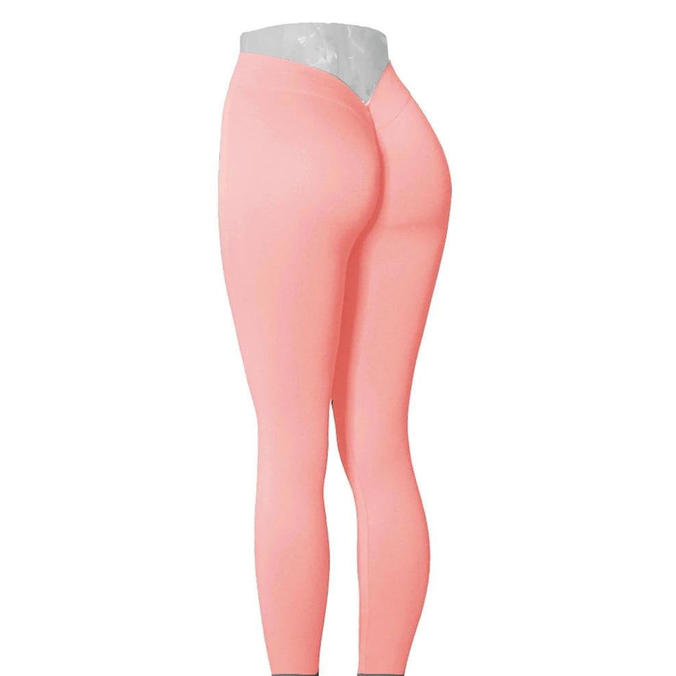 24Colors Nylon Back V Butt Yoga Pants Women High Waist Fitness Workout Gym Running Scrunch Leggings Shorts Active Wear v1