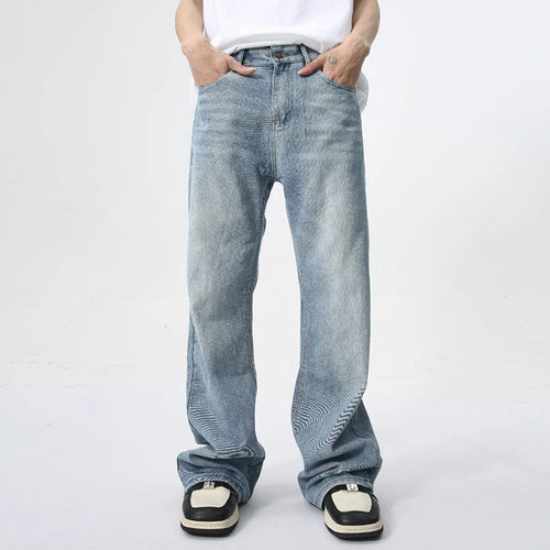 Load image into Gallery viewer, Boot Cut Men&#39;s Jeans New Trendy Wahsed Gradient Color Wide Leg Male Denim Pants Summer Casual Trousers Trend 9C6170
