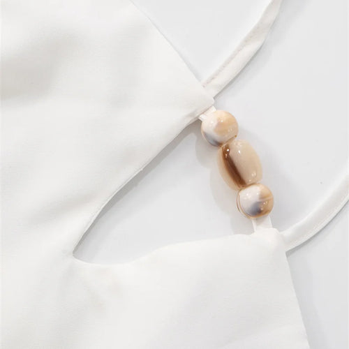 Load image into Gallery viewer, Halter Off-shoulder Backless Sexy Mini Dress Women White Hollow Out Strapless Lace-up A-line Club Dress Summer 2025
