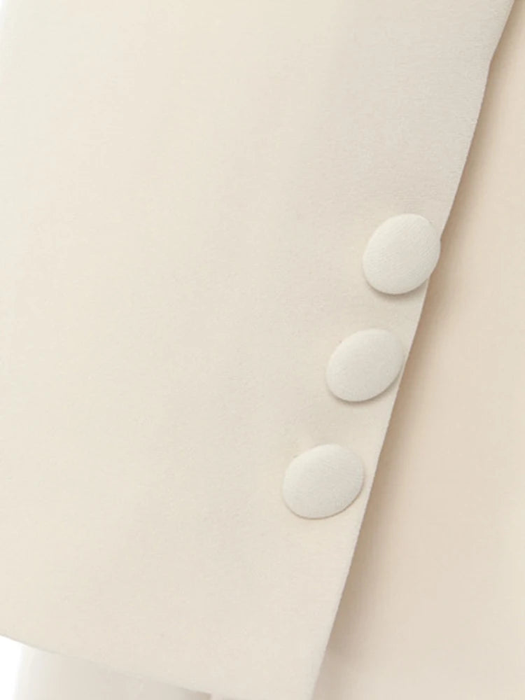 Women Apricot Butterfly Big Size Elegant Blazer New Lapel Long Sleeve Jacket Fashion Tide Spring Autumn 2025 1DH5934