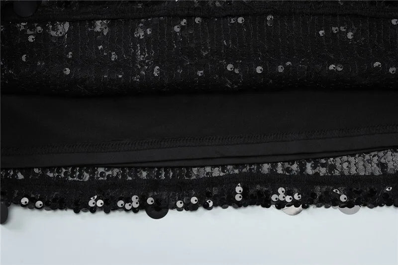 Sequins Strapless Backless Sexy Mini Dress For Women Robe Fashion Off-shoulder Sleeveless Sparkle Shiny Club Dress