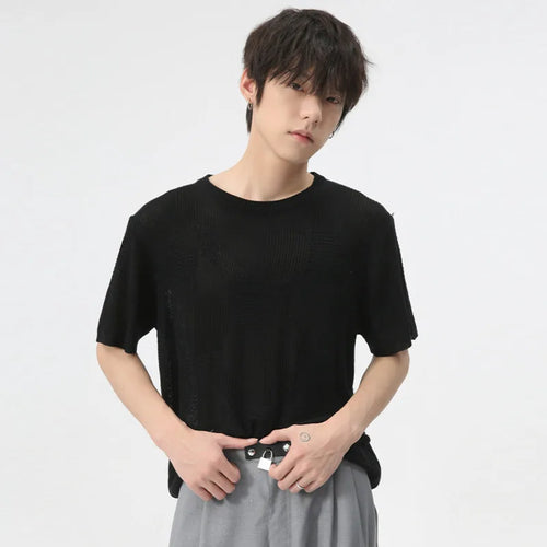 Load image into Gallery viewer, Minimalist Thin Men&#39;s Tops Loose Casual Round Neck Short Sleeve T-shirt Summer New Stylish Male Clothing 9C6023
