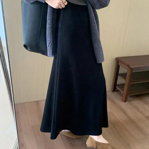 Load image into Gallery viewer, Korean Version 2024 Solid High Waist Versatile Slim Long Skirts For Women Autumn Office Elegant Festival Skirt Simplicity Street
