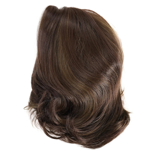 Load image into Gallery viewer, Synthetic Wigs for Women Short Hair Brown Color Natural Hairstyle Curly Wigs Bob Mommy Wig Highlight with Side Bangs
