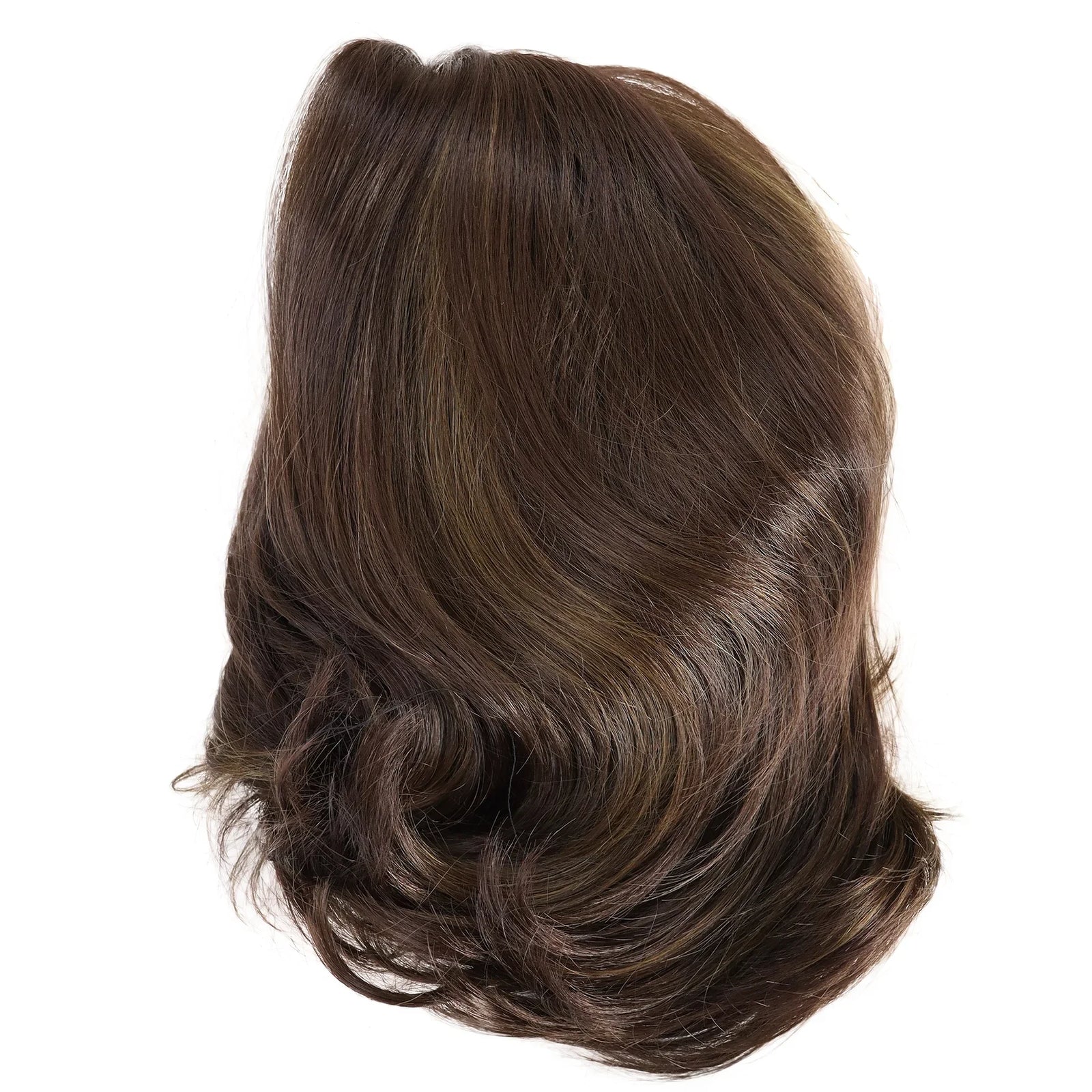 Synthetic Wigs for Women Short Hair Brown Color Natural Hairstyle Curly Wigs Bob Mommy Wig Highlight with Side Bangs