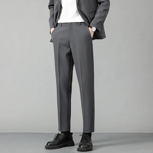 Load image into Gallery viewer, Autumn Korean Style Men&#39;s Suit Pants Slim Center Line Casual Menwear Straight-leg Male Loose Bottom Simple New 2024 9C6764
