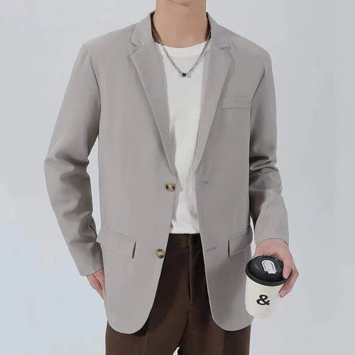 Load image into Gallery viewer, Korean Tide Male Suit Jacket Business Style Turn-down Collar Casual Trendy Top Men's Spring Autumn Loose Simple 9W1217
