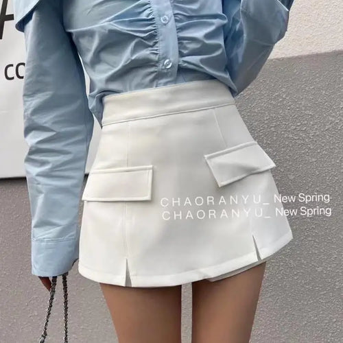 Load image into Gallery viewer, Women Chic Black White High-waist Wrapped Hip Mini Skirt 2024 Spring Summer Streetwear Vacation Brown Bodycon Short Skirt Simple
