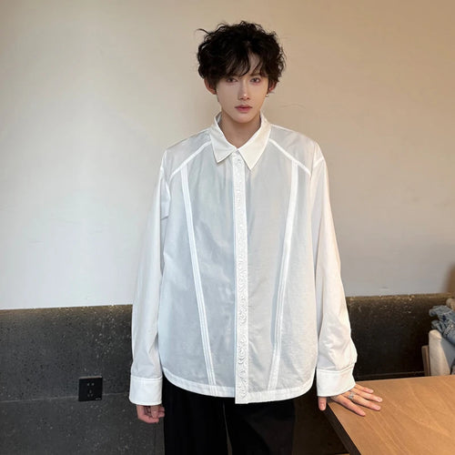 Load image into Gallery viewer, Male Long Sleeve Shirts New Spring Embroidered Eternal Flower Design Turn-down Collar Trendy Single Breasted Top 9W1754
