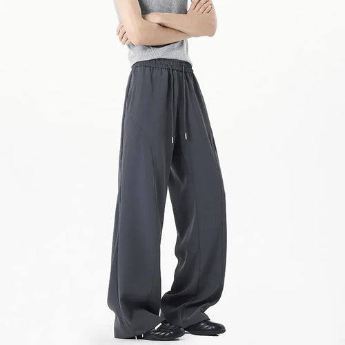 Load image into Gallery viewer, American Style Men's Suit Pants Straight Leg Trendy Solid Color Simple Tide Elastic Waist Stylish Male Trousers 9W1882
