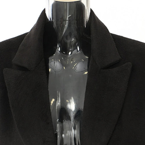 Load image into Gallery viewer, Women Black Pu Leather Tassels Big size long Trench New Lapel Long Sleeve Windbreaker Fashion Spring Autumn 2025 1DH4394
