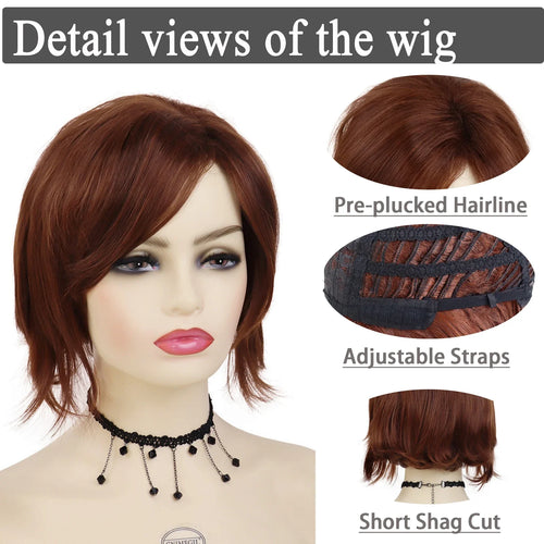 Load image into Gallery viewer, Female Red Wigs Short Synthetic Hair Curly Wigs for Women Shag Natural Wig for Mother Trendy Mommy Wig Old Lady Costume
