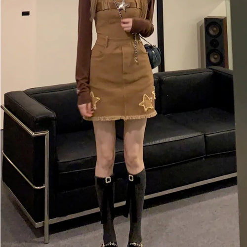 Load image into Gallery viewer, Y2k Denim Slip Mini Dress Women Korean Fashion Kpop Streetwear Spaghetti Strap Short Dresses Vintage Casual
