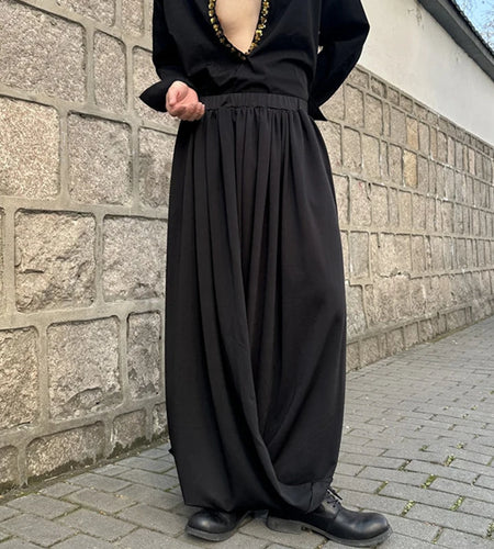 Men's Causal Trousers New Chinese Style Niche Design Irregular Casual Skirt Pants Trend Personalized Loose Pants 9W1788