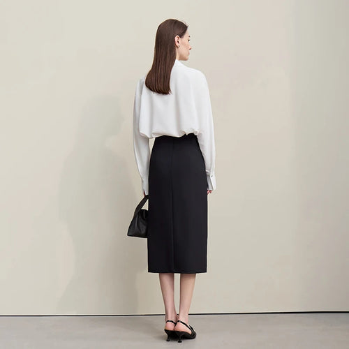 Load image into Gallery viewer, Women's Skirt 2026 Spring New H-Line Elegant Anti-wrinkle Split Skirt Solid Mid-length Versatile Woman Clothes 12621005
