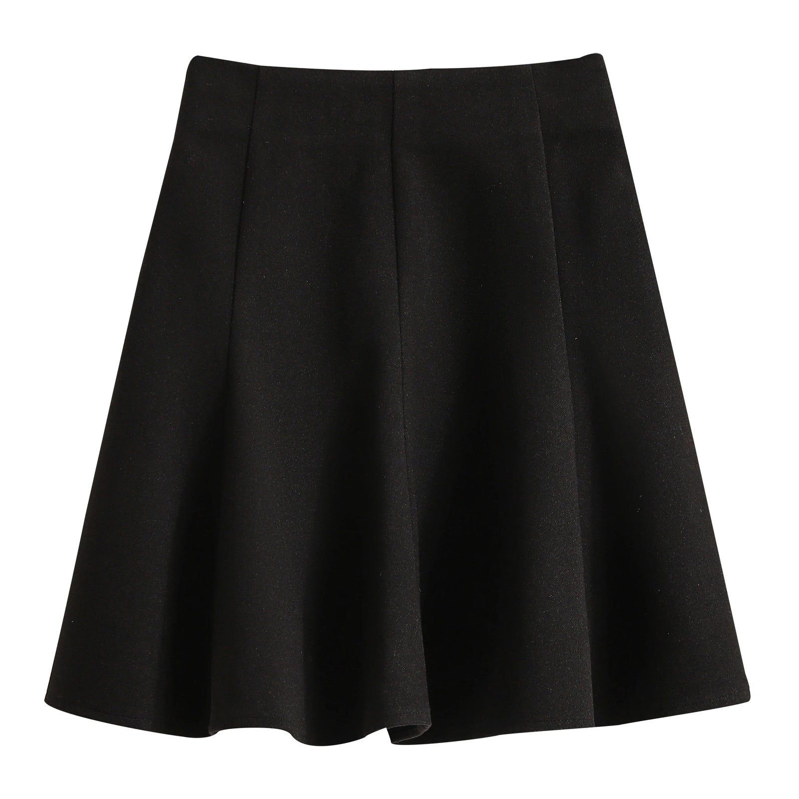 Solid Elegant Zippered Woolen Short Skirt Ladies 2023 Autumn Winter Women's High Waist Korean Plus Size Party Mini Pleated Skirt
