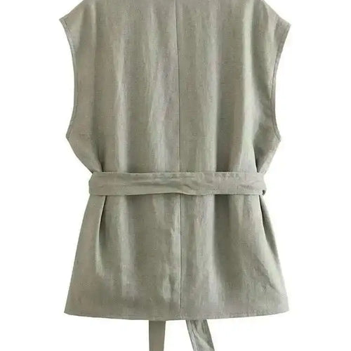 Load image into Gallery viewer, Big Size Green Vest Wide Leg Pants Two Piece Suit New Lapel Sleeveless Women Fashion Tide Spring Summer 2025 1DH6482
