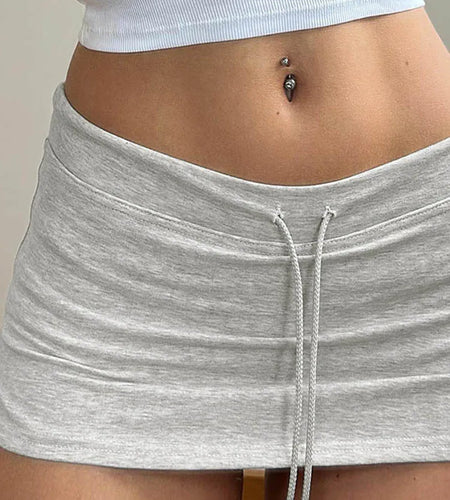 Solid Lace-up Mini Skirts Sexy American Retro Basic Vintage Casual Short Bottoms Basic Casual A-Line Knit Clothing