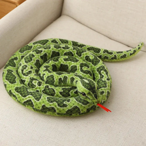 Load image into Gallery viewer, 110cm/300cm Simulation Long Golden Python Giant Real Snakes Plush Toy Stuffed Snake Plushie Children Boys Gift Home Decoration
