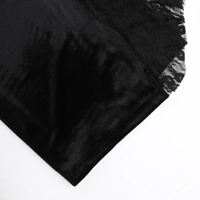 Elegant Lace Strapless Maxi Dress For Women Fashion Black Sleeveless Backless Bodycon Club Party Sexy Long Dress