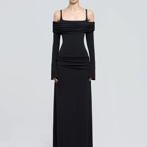 Load image into Gallery viewer, Elegant Long Sleeved Bodycon Party Evening Dress For Women Double Layered Tight Female Vestido Autumn New 2024 Clothing
