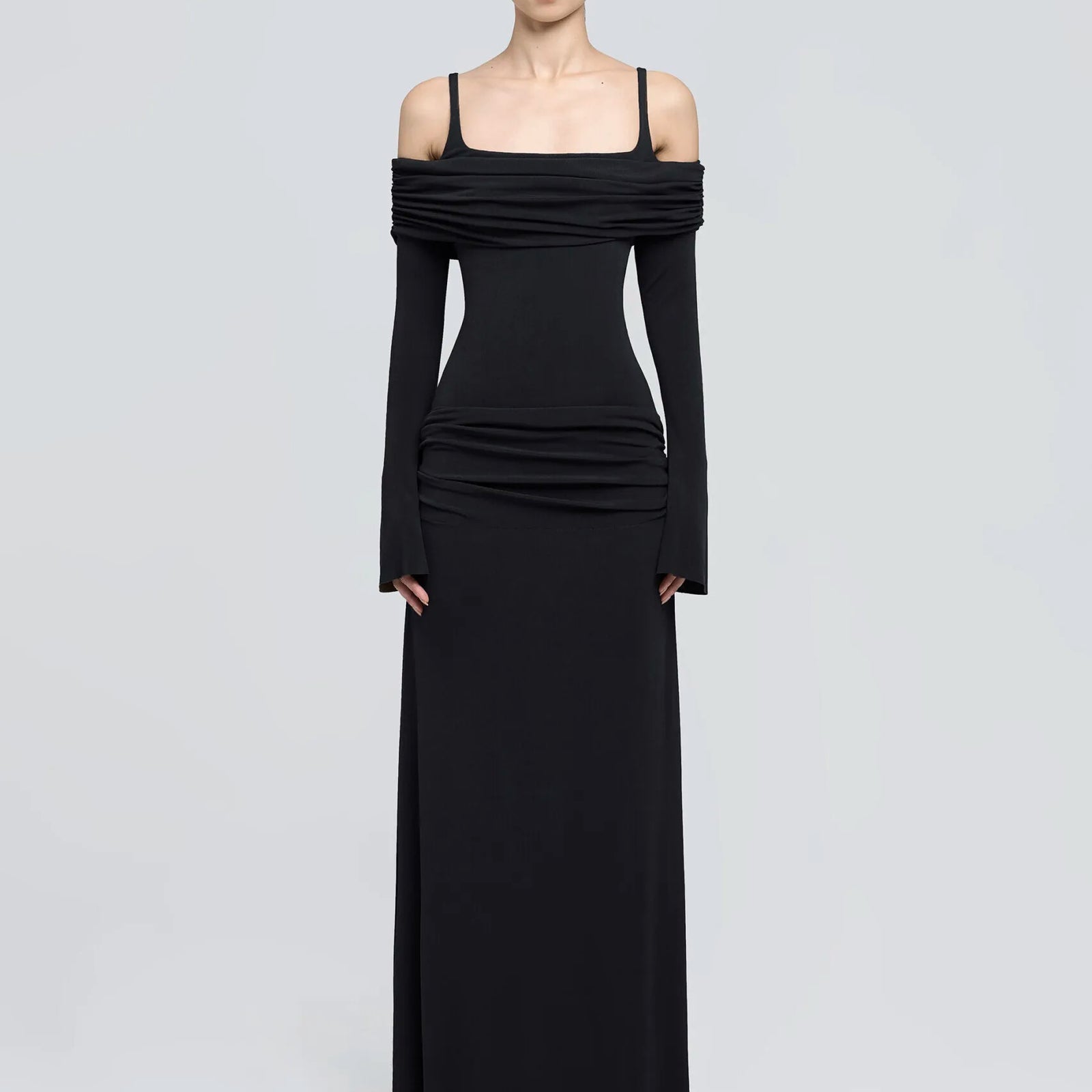 Elegant Long Sleeved Bodycon Party Evening Dress For Women Double Layered Tight Female Vestido Autumn New 2024 Clothing