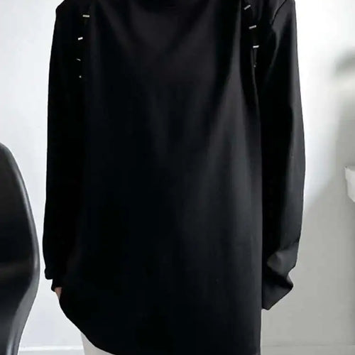 Load image into Gallery viewer, Women White Shouder Padded Big Size T-shirt New Round Neck Long Sleeve  Loose Fit Tees Fashion Spring Autumn 2025 1DH2633
