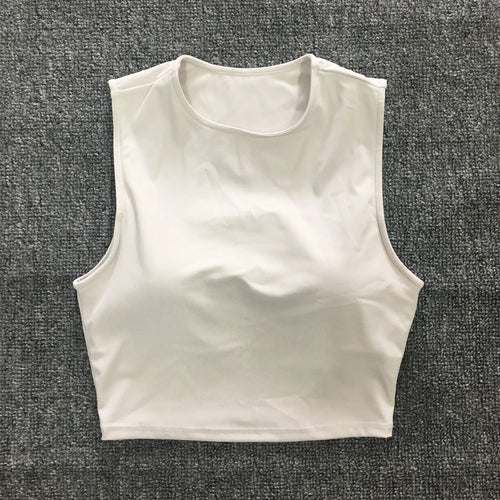 Load image into Gallery viewer, Nude Pad Yuma Nylon Pad Women Vintage Windbreaker Sport Bra Skin Tank Sports Running Vest Fitness Yoga Sleeve Crop Tops
