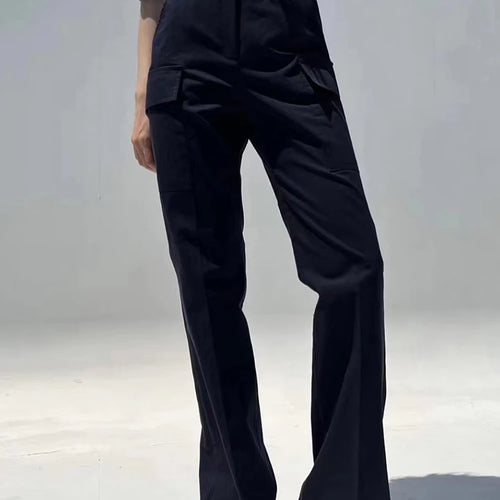 Load image into Gallery viewer, White Korean Fashion Straight Pants For Women High Waist Solid Loose Trousers Female Spring Clothing Style
