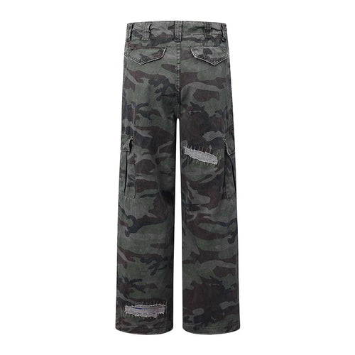 Load image into Gallery viewer, Men's Casual Pants New Summer Straight Wide Leg New American High Street Trendy Hole Design Male Loose Trousers 9W1888
