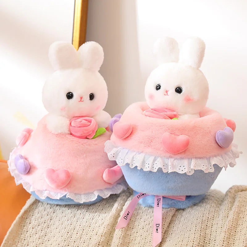 30cm Funny Rabbit into a Bouquet of Valentine's Day Girl Boudoir Gift New Lovely Valentine's Day Birthday Gift Rabbit Bouquet