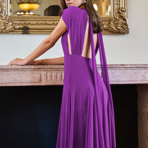 Load image into Gallery viewer, Elegant Sleeveless Bodycon Slit Party Evening Dress Women Sexy Deep V Backless Long Dress Autumn Winter Vestido 2024
