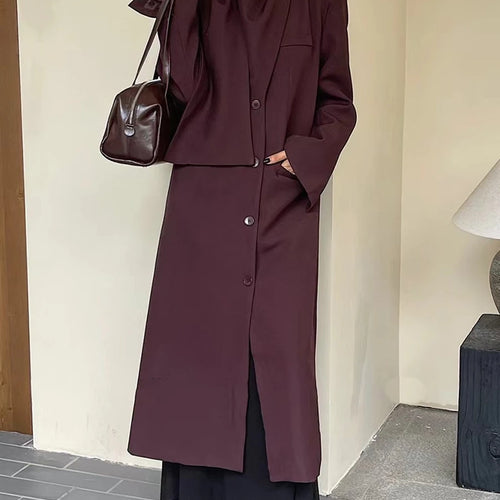 Load image into Gallery viewer, Solid Asymmetrical Chic Design Trench For Women O Neck Long Sleeve Temperament Long Autumn Coats Female Fashion New
