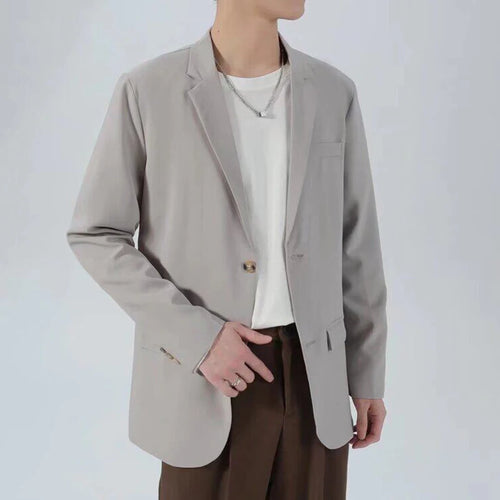 Load image into Gallery viewer, Korean Style Men's Blazers Single Breasted Lapel Menswear Business Casual Solid Color New Spring Male Suit Jackets 9W1225
