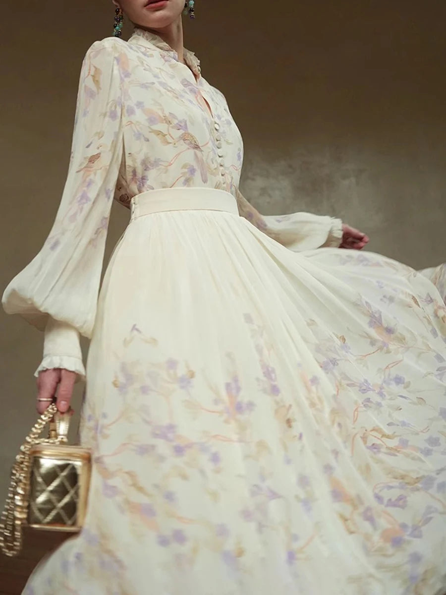 Hit Color Loose Dresses For Women V Neck Long Sleeve High Waist Temperament Dress Female Fashion Style Clothes New