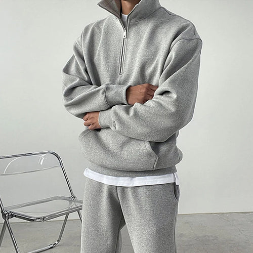 Load image into Gallery viewer, Men&#39;s Pants Set New Korean Casual Sets Half Zipper High Collar Loose Pullover Sweatshirt Elastic Waist Male Bottoms 9W1850
