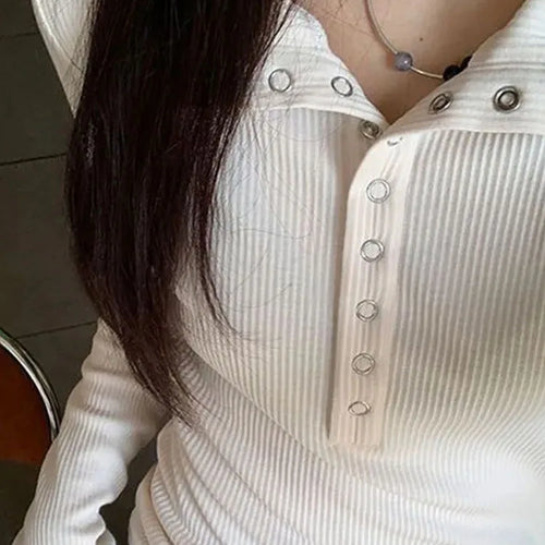 Load image into Gallery viewer, Women&#39;s Y2K Knitted Sweater Long Sleeve Slim Fit Pullover Top for Autumn Winter Versatile Bottoming Layer All Match Design
