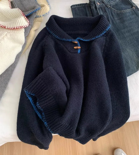 Korean Fashion 2024 New Solid Versatile Short Crochet Knitted Sweater Women Autumn Winter Long Sleeve Pullover Tops Streetwear