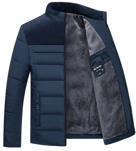 Mens Winter Jackets and Coats Male Parka Thick Warm Solid Color Men's Coat Padded Overcoat Outerwear Windbreakers