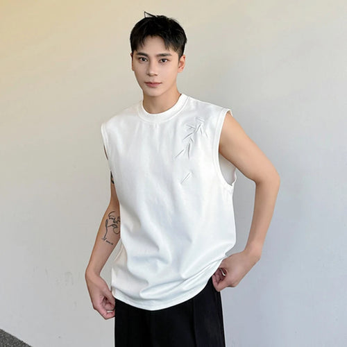 Load image into Gallery viewer, Chinese Style Loose Male Vest Threedimensional Embroidery Summer New Sleeveless T-shirt Simple Men Top Fashion 9C5994
