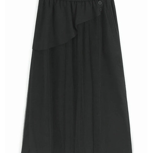 Load image into Gallery viewer, High Elastic Waist Gray Irregular Mesh Spliced Wide Leg Pants New Trousers Women Fashion Tide Spring Autumn 2025 1DJ1324
