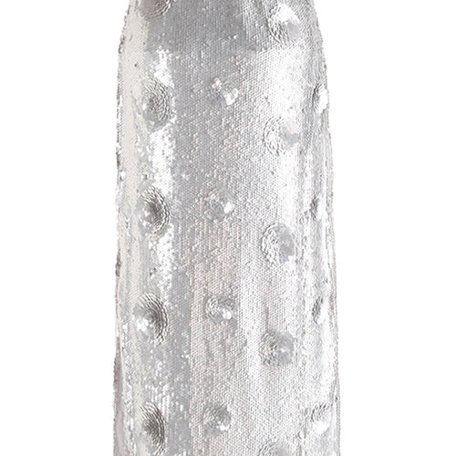 Load image into Gallery viewer, High Waist Silver Color Sequins Flower Elegant Long Half-body Skirt Women Fashion Tide New Spring Autumn 2025 1DH9955
