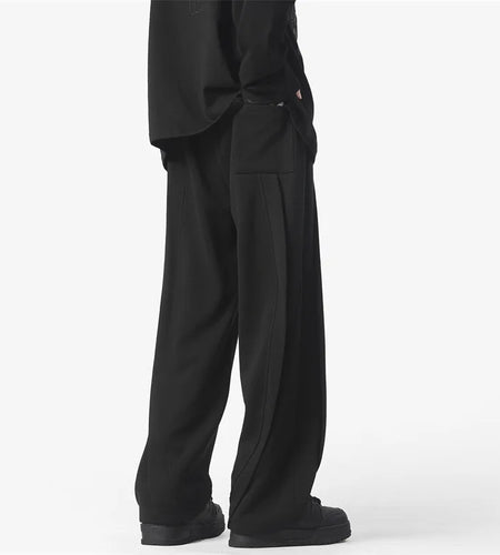 Men's Sweatpants Solid Color Wide Leg Straight New American Casual Trendy Fanshion Spring Summer Male Pants 2025 9W1305